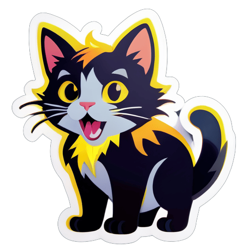 貓，閃電 sticker