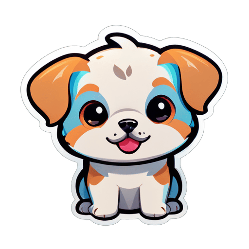 Cute little dog sticker