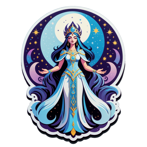 Mystical Moon Priestess sticker