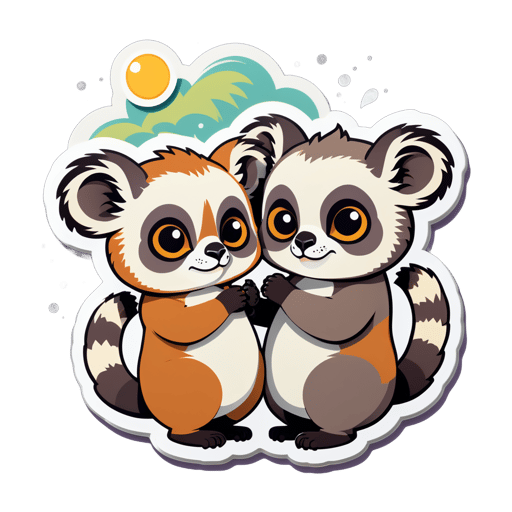 Pudgy Oatmeal Lemurs sticker
