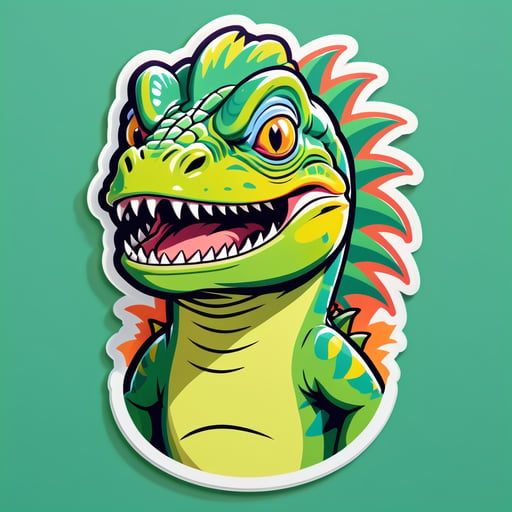 Meme do Iguana Alarmado sticker