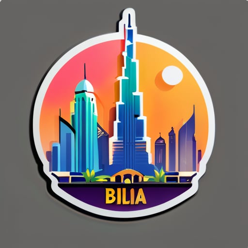 Quiero el Burj Khalifa con los colores de la India sticker