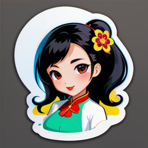 Generate a sexy Chinese girl for me sticker