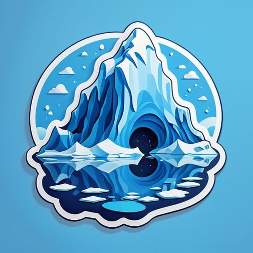 藍色冰山漂浮在北極 sticker