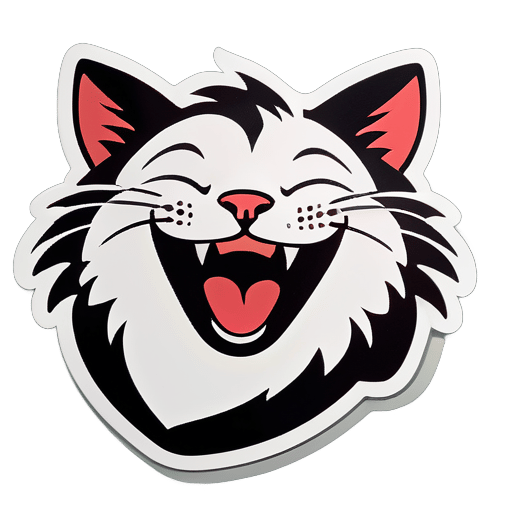 Laughing cat sticker
