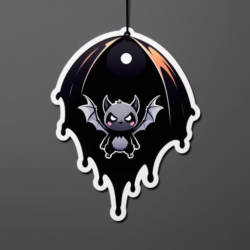 黑蝙蝠悬挂在洞穴中 sticker