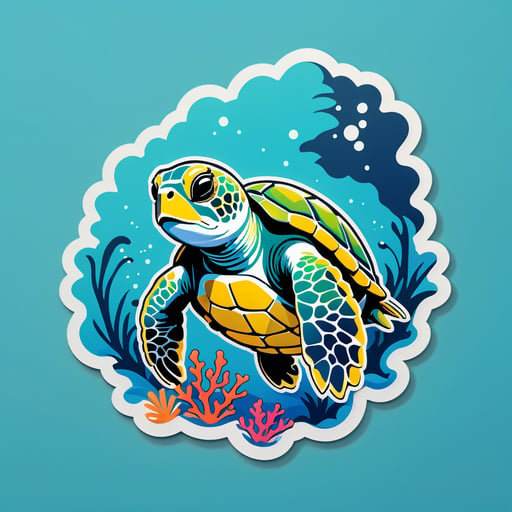 Calm Sea Turtle Diver sticker