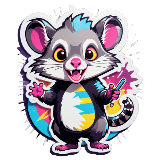 Possum Pop con Escenario Llamativo sticker