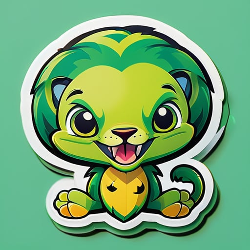 create a logo for "www.florida-print.com" add a cheerful green jaguana character, looks to the right --s 250 --v 6.0  sticker