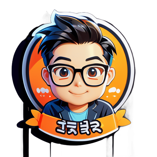 Make smart and cute logo with glasses mention chayan name sticker