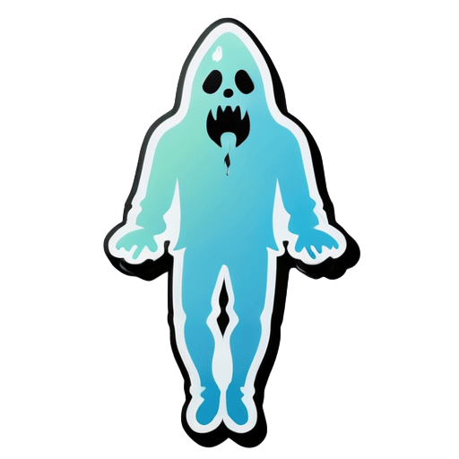 man standing on the head of a ghost sticker