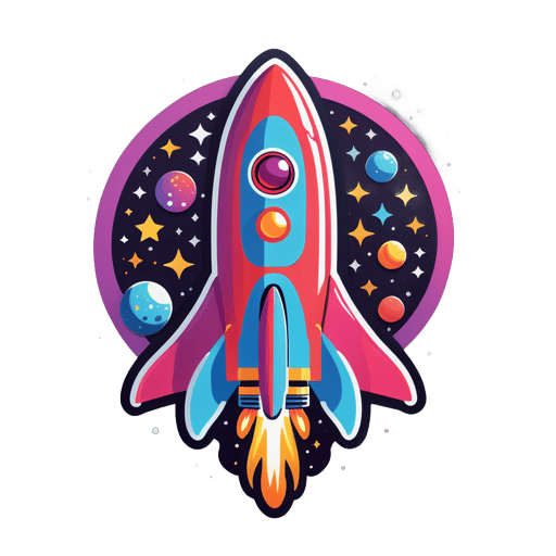 Cosmic Rocket Ship sticker
