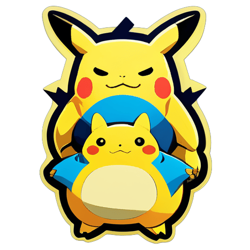pikachu and snorlax sticker