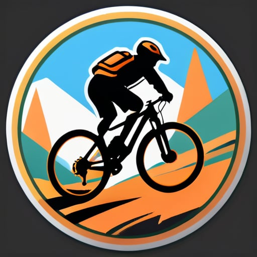 uma logo com a palavra 'de charme' sobre mountain bike para um clube de downhill sticker