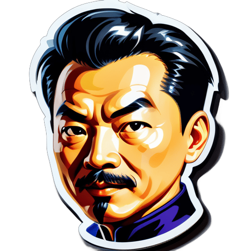 Lu Xun en cartón sticker