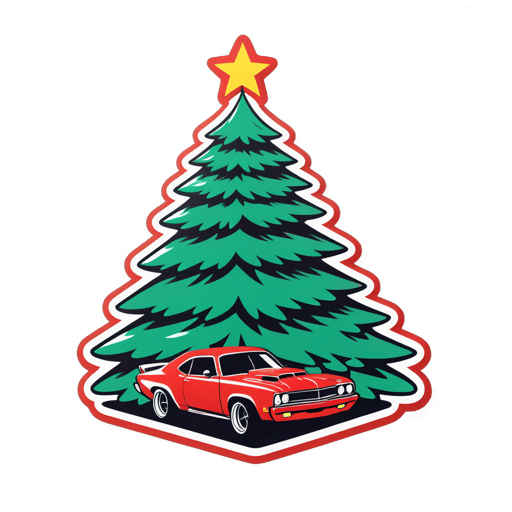 Arbre de Noël de course automobile sticker