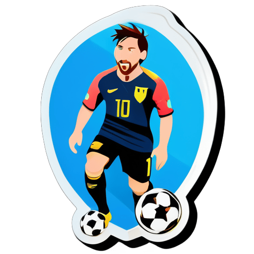 Messi estrella del fútbol sticker