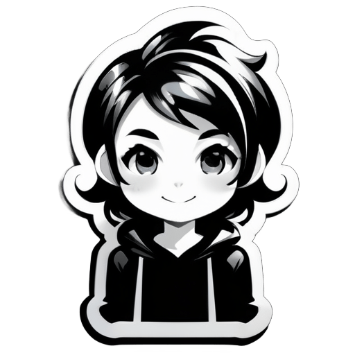 chat app black and white sticker