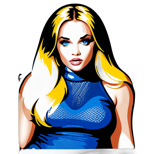 Capture an ultra realistic portrait photograph of a voluptuous young and attractive model with long blonde hair and blue eyes posing in the bed, wearing bodystocking, inspired by urban fashion and the aesthetics of magazines like «Vogue» and «Harper’s Bazaar» . Use natural daylight sticker