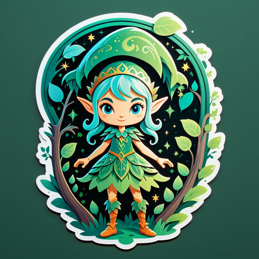 Mystical Forest Elf sticker
