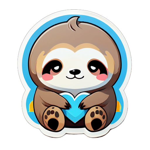 Sad chibi sloth with final heart cloud coming out of Sticker sticker