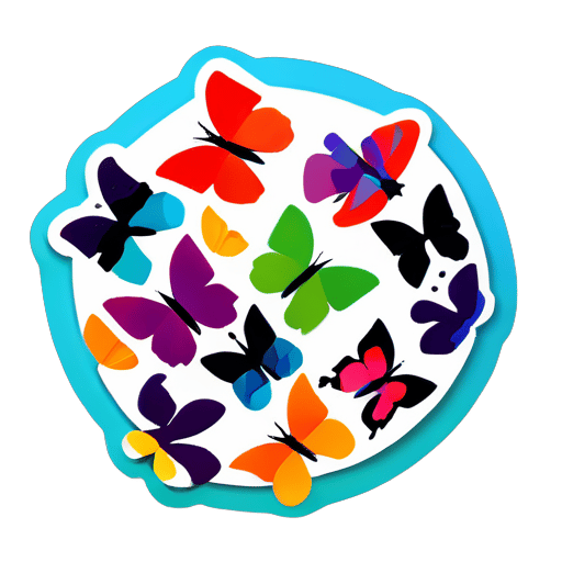 Colored butterfly sticker
