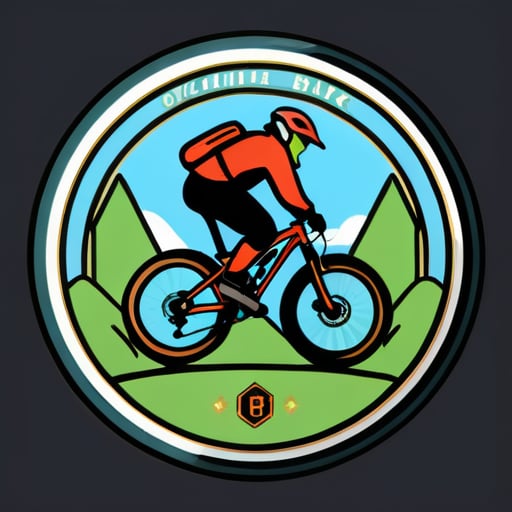 带有魅力单车、de charme字样的山地车速降俱乐部图标 sticker