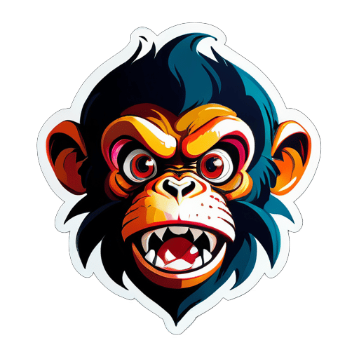 Autocollant d'un singe fou nommé Mitali sticker