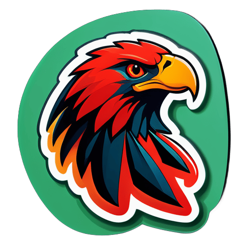 創建一個帶有紅色老鷹和非洲印花的遊戲徽標 sticker