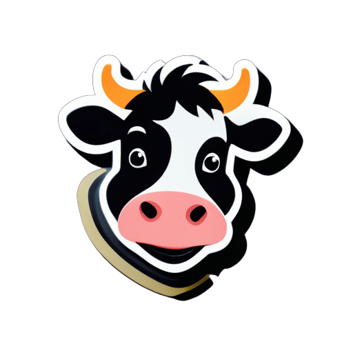 Cow, thumbs up sticker