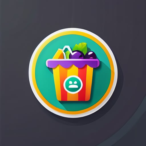 Logo para la aplicación de Android de la tienda de supermercado sticker