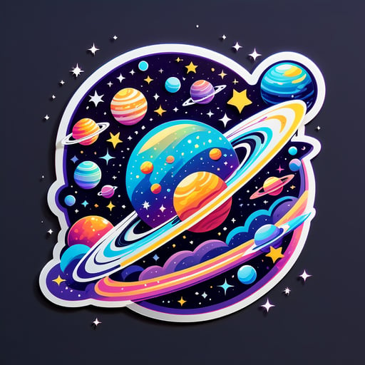 Khung cảnh Vũ trụ Hậu hành tinh sticker