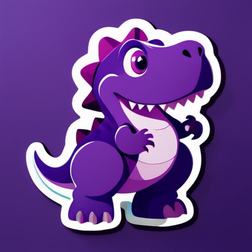 Dinosaur tím sticker