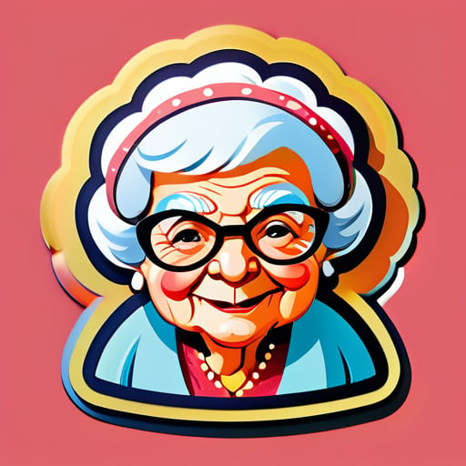 senhora idosa engraçada sticker