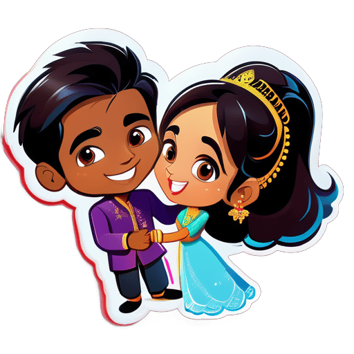 缅甸女孩名叫Thinzar，爱上了一个名叫王子的印度小伙子，他们正在发生性关系 sticker