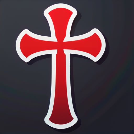 Cleaver cruz en Rojo sticker