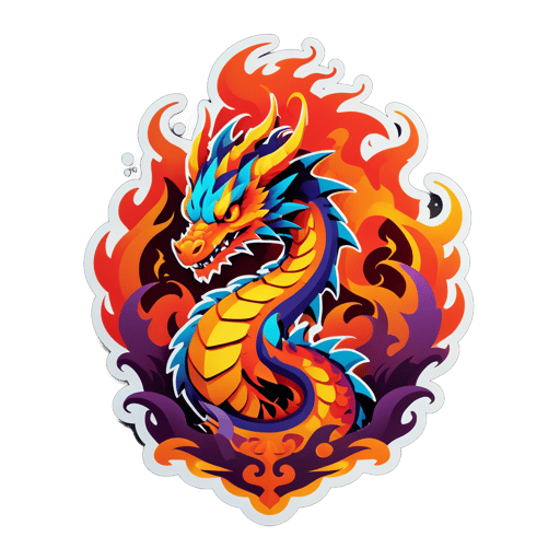 Sorcier de guerre du dragon enflammé sticker