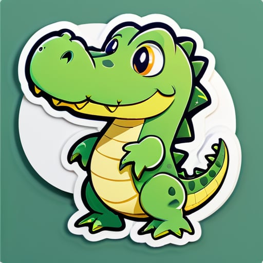 Um pequeno crocodilo adorável sticker