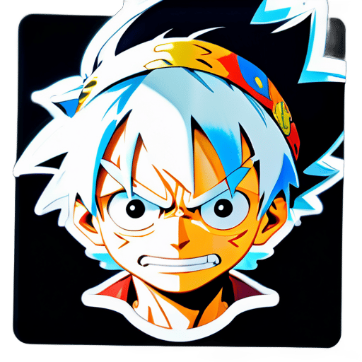 White-Haired Luffy Close-Up sticker