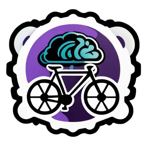 Brain ,coffee, bicycle sticker