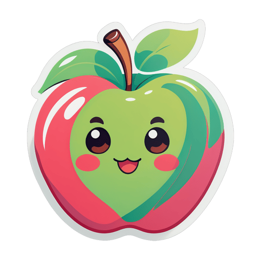 maçã fofa sticker