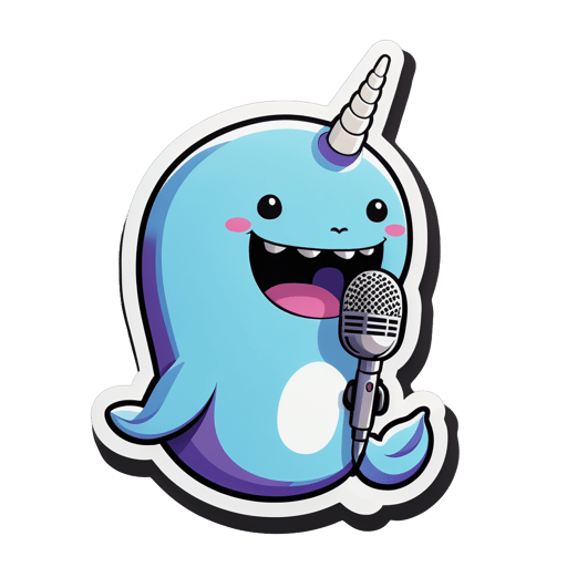Neo-Soul Narwhal với Microphone sticker