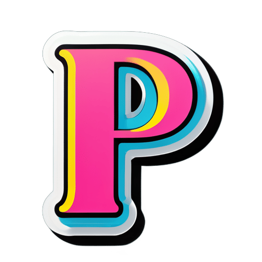 Haz una pegatina con la letra P para un sitio web de moda sticker