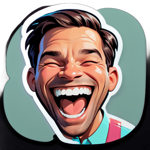 man laughing sticker
