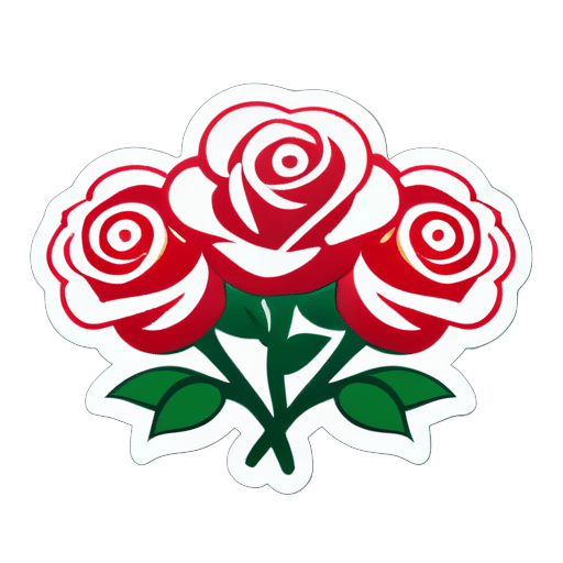3 朵裝飾著象徵三姊妹的玫瑰，並帶有 Mayra、Blanca 和 Ana 這三個名字的文字 sticker