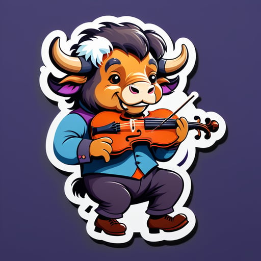 与小提琴的巴拉德水牛 sticker