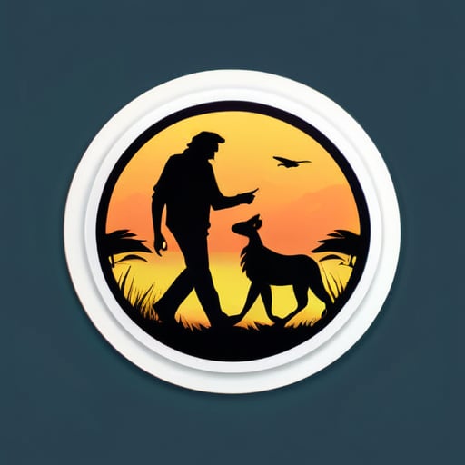 Make a photo depicting your father's love for gazelles and lions. sticker