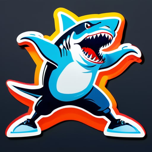 Bailando tiburón hip hop sticker