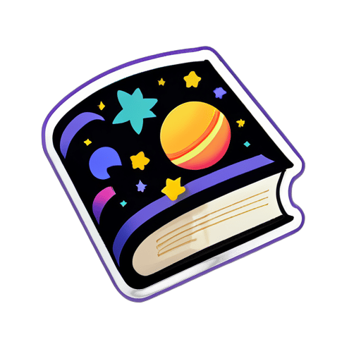 book and space sticker