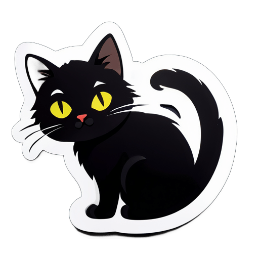 black cat
 sticker